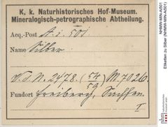 Etiketten zu Silber (NHMW-MIN-Ai501)